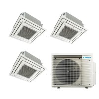 Aparat de aer conditionat triplu-split DAIKIN cu trei unitati interne caseta de tavan, doua 9000 BTU si una 12000 BTU, 3MXM68A-2xFFA25A+FFA35A, garantie 60 luni, telecomenzi MADOKA incluse